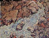 Egon Schiele Mountain Torrent painting